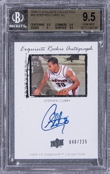2009/10 UD "Exquisite Collection" #64 Stephen Curry Signed Rookie Card (#048/225) – BGS GEM MT 9.5/BGS 10